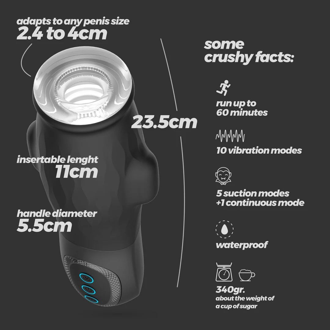 Masturbatore a suzione Crushious Gargantua con guaina rimovibile - immagine 6