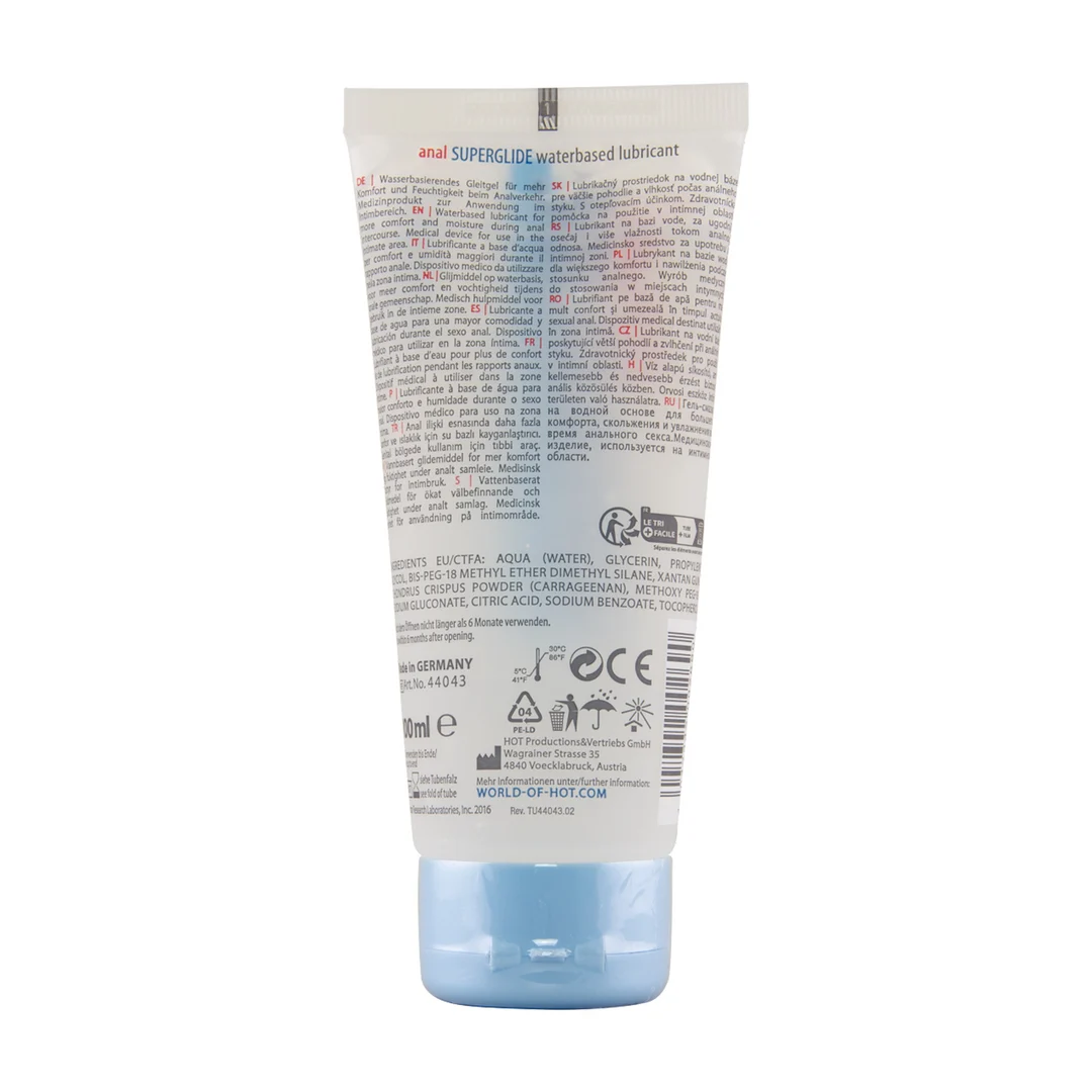 H-44043-5 HOT Anal Superglide gel lubrificante riscaldante a base d’acqua 100 ml - immagine 1