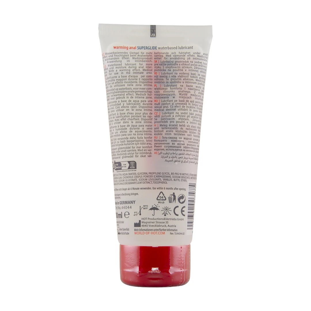 HOT Anal Superglide Warming Liquid Pleasure lubrificante a base d’acqua 100 ml - immagine 1