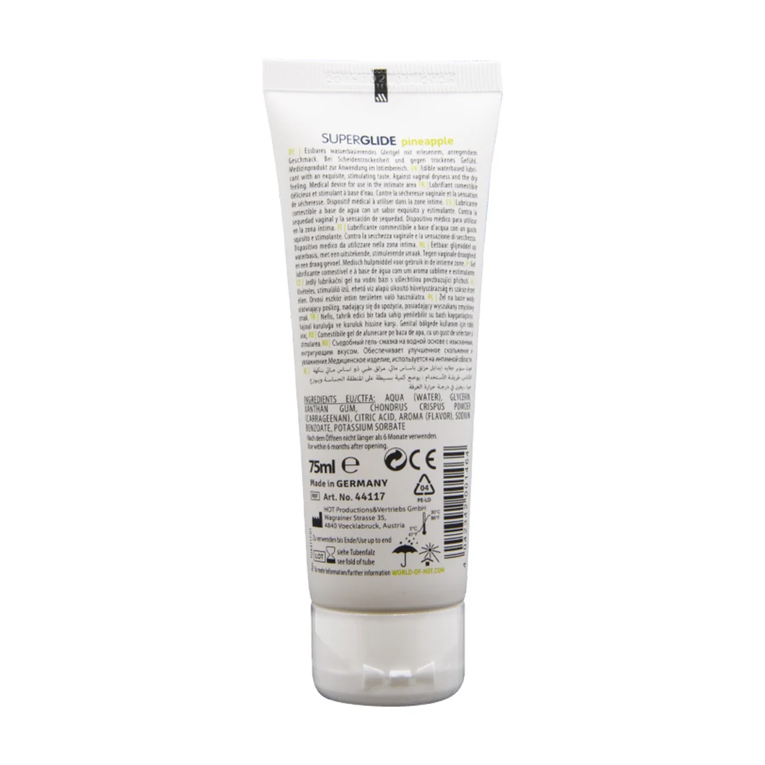 H-44117-5 Lubrificante aromatizzato, gel lubrificante commestibile a base d’acqua, ananas, 75 ml, HOT Superglide - immagine 1