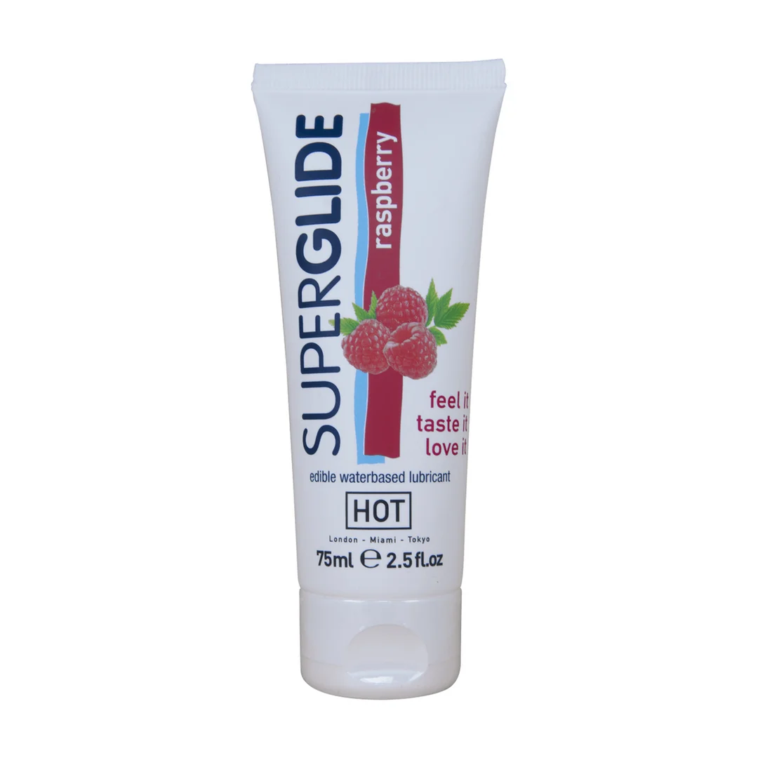 Gel lubrificante commestibile HOT Superglide al gusto di lampone - immagine 2