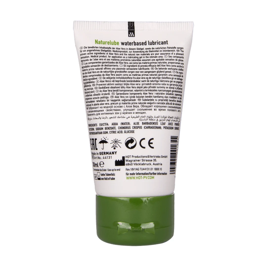 Lubrificante a base d’acqua – sensazione naturale con aloe vera – senza profumo né sapore – 30 ml – HOT - immagine 1