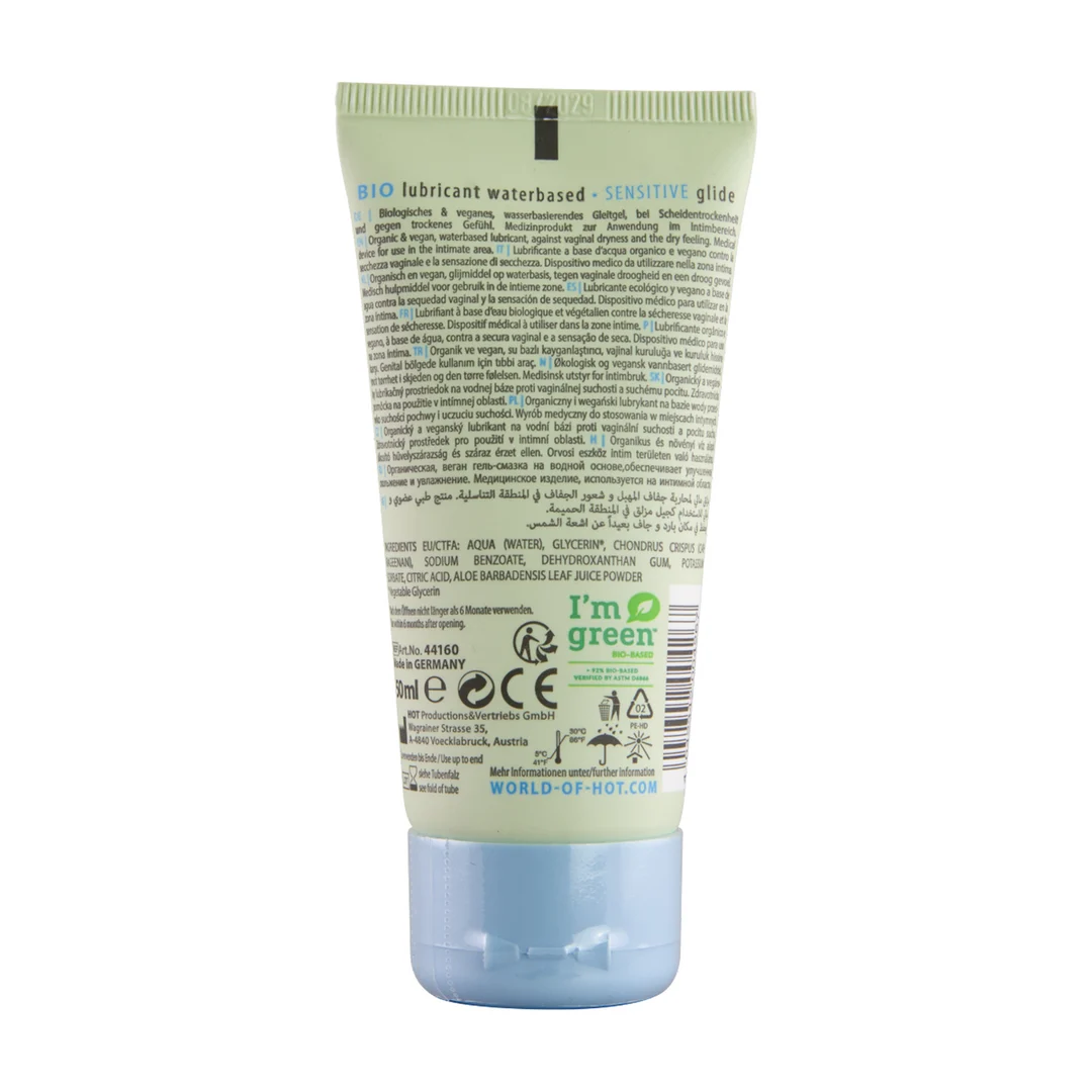 Lubrificante a base d'acqua, biologico e vegano, con carragenina e aloe vera, dispositivo medico, senza profumo e senza sapore, 50 ml - immagine 1