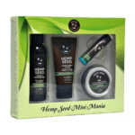 Hemp Seed Mini Mania Travel Set – Set per la cura della pelle da viaggio in formato mini, 4 pezzi, profumo di guava e mora