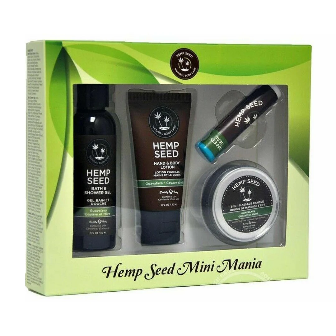 Hemp Seed Mini Mania Travel Set – Set per la cura della pelle da viaggio in formato mini, 4 pezzi, profumo di guava e mora - immagine 1