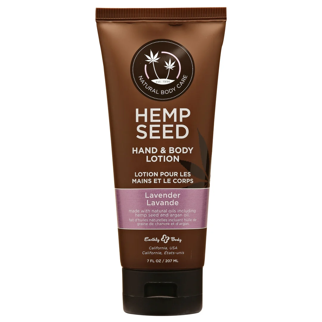 HSV017T Lozione per il corpo – Lozione mani e corpo con olio di semi di canapa e olio di argan – Lavanda – Earthly Body – 207 ml - immagine 1