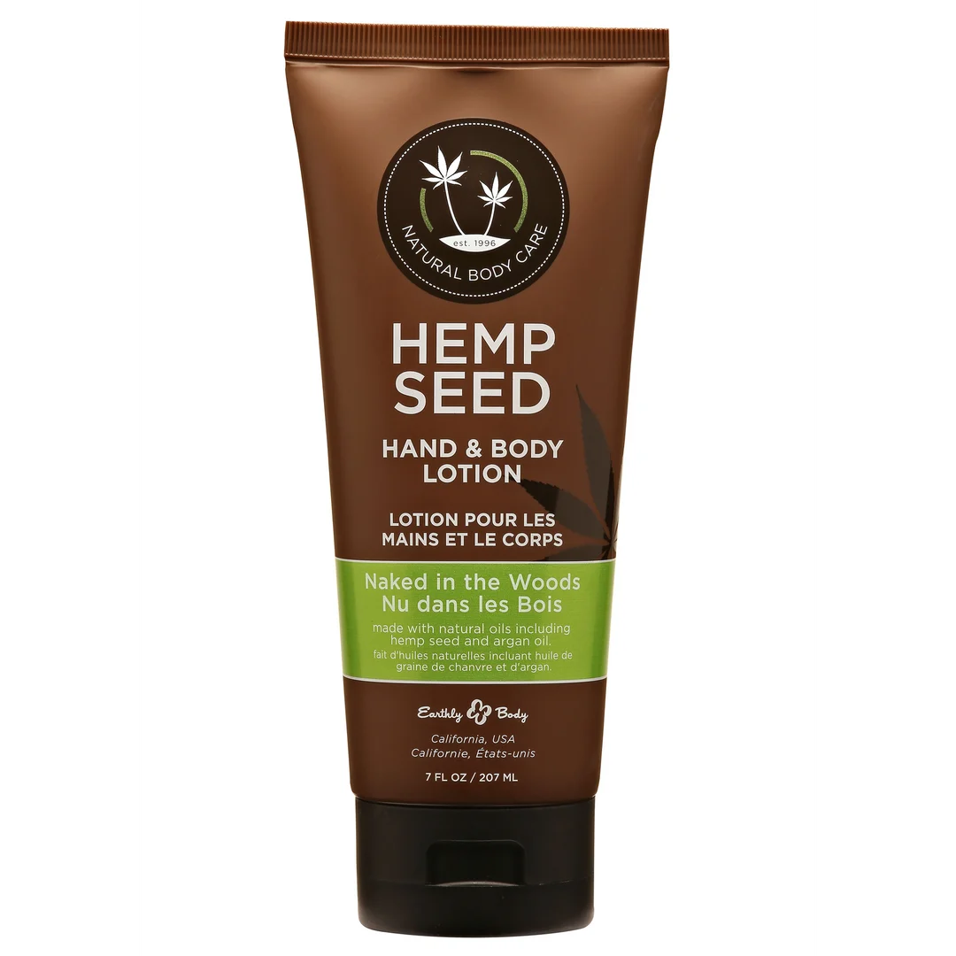 HSV022T Lozione corpo Naked in the Woods per mani e corpo con olio di semi di canapa e olio di argan, White tea & ginger, Earthly Body, 207 ml (7 fl oz) - immagine 1