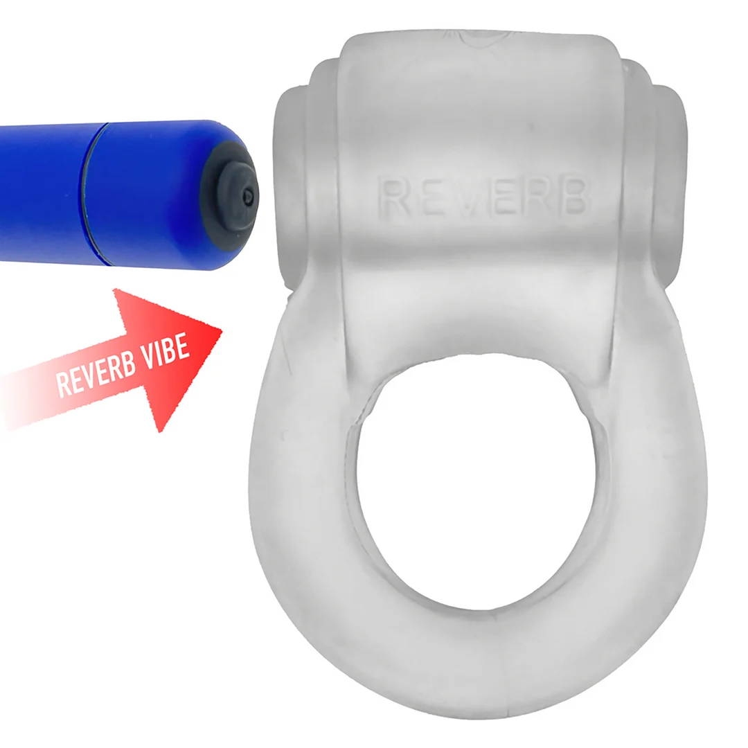 Anello fallico vibrante dalla vestibilità confortevole – Reverb Vibe Ring - Ghiaccio trasparente / Blu - immagine 4