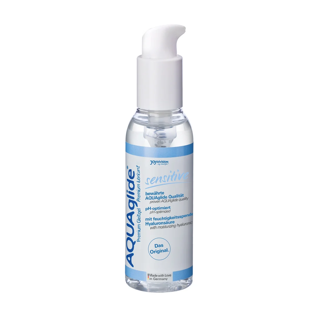 Lubrificante a base d’acqua, adatto alla pelle sensibile, senza glicerina né parabeni e con acido ialuronico, senza profumo e senza sapore, 125 ml, AQUAglide - immagine 2