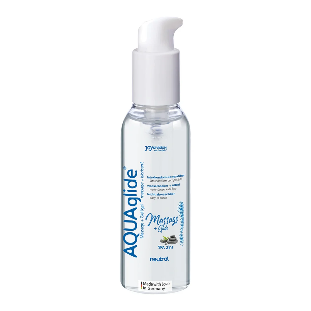 Lubrificante a base d’acqua, gel da massaggio e lubrificante 2 in 1 (AQUAglide), senza profumo e senza sapore, 200 ml, Joydivision - immagine 2