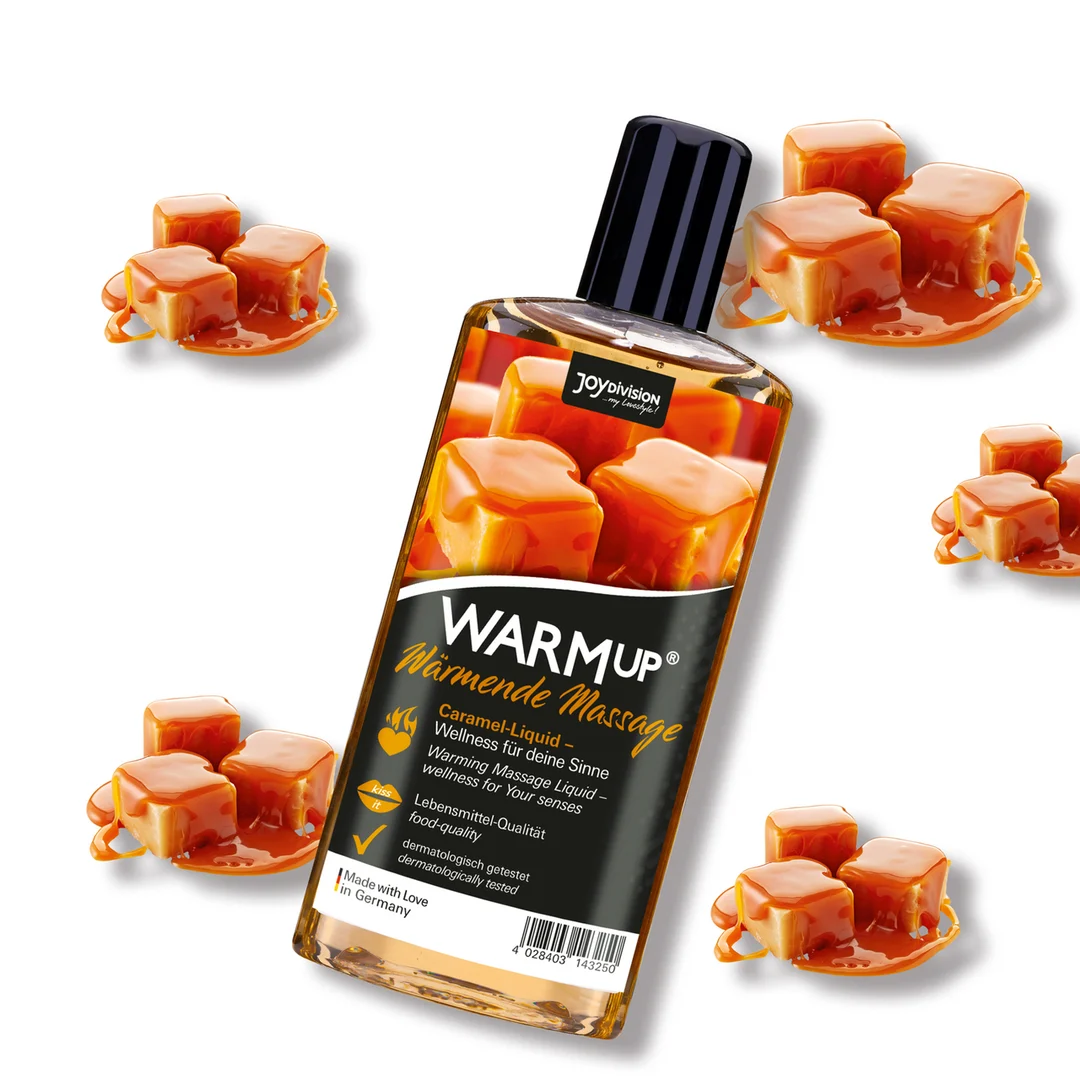 J-14325-8 Olio per massaggi erotici – fluido da massaggio WARMup con effetto riscaldante – caramello – Joydivision – 150 ml - immagine 1