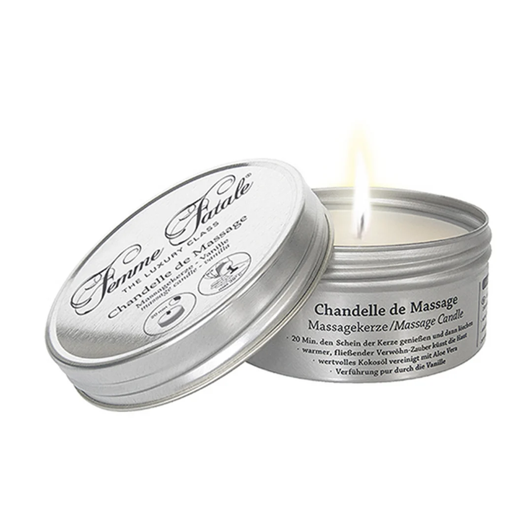 Candela da massaggio Femme Fatale, profumo di vaniglia, Joydivision, 125 ml - immagine 2