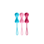 Allenatore del pavimento pelvico con pesi variabili – Power Balls, palline di Kegel, 3 pezzi, turchese, rosso e rosa - immagine 4
