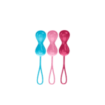 Allenatore del pavimento pelvico con pesi variabili – Power Balls, palline di Kegel, 3 pezzi, turchese, rosso e rosa - immagine 2