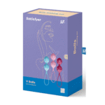 Extra per uomini per un semplice allenamento del pavimento pelvico – V Balls · Palline di Kegel · 3 pezzi · Turchese/Rosso/Rosa