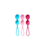 Extra per uomini per un semplice allenamento del pavimento pelvico – V Balls · Palline di Kegel · 3 pezzi · Turchese/Rosso/Rosa - immagine 2