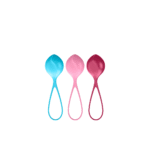 Set per uomo con aumento graduale, palline rinforzanti, Kegel Balls, 3 pezzi, turchese, rosso e rosa - immagine 2