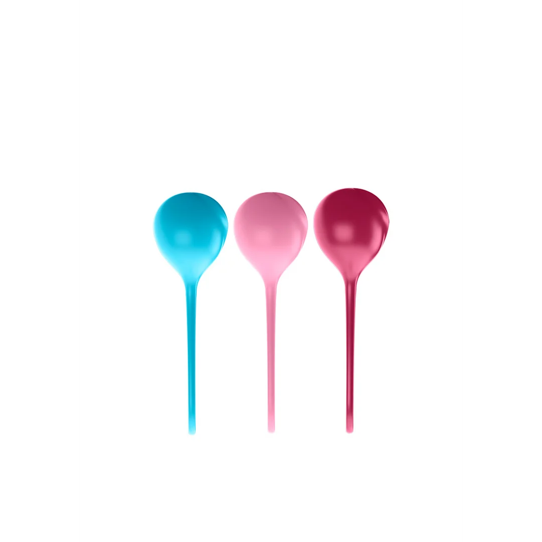 Set per uomo con aumento graduale, palline rinforzanti, Kegel Balls, 3 pezzi, turchese, rosso e rosa - immagine 3