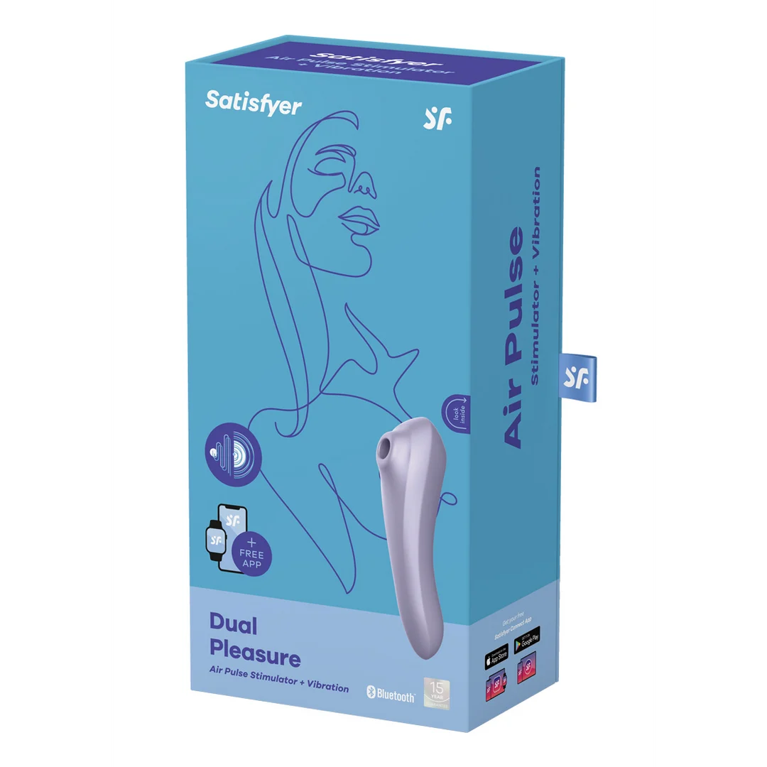 Vibratore Satisfyer Duo dal design curvo, color malva - immagine 1