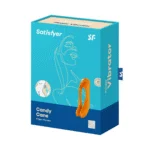 Vibratore da dito Satisfyer Candy Cane, arancione