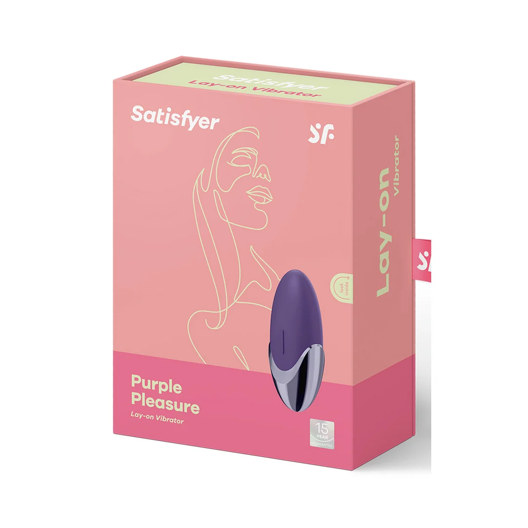 J2018-35-2 Vibratore Satisfyer Lay on con silicone morbidissimo – Violet/Brass - immagine 1