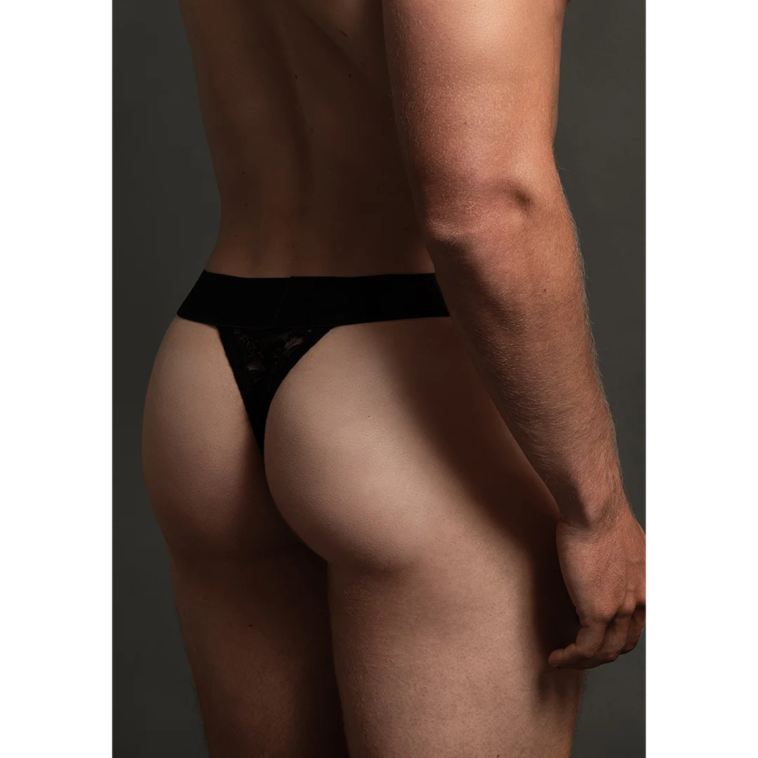 Perizoma in pizzo dal fascino velato e dalla vestibilità elastica, per valorizzare le tue forme – LIN - immagine 1