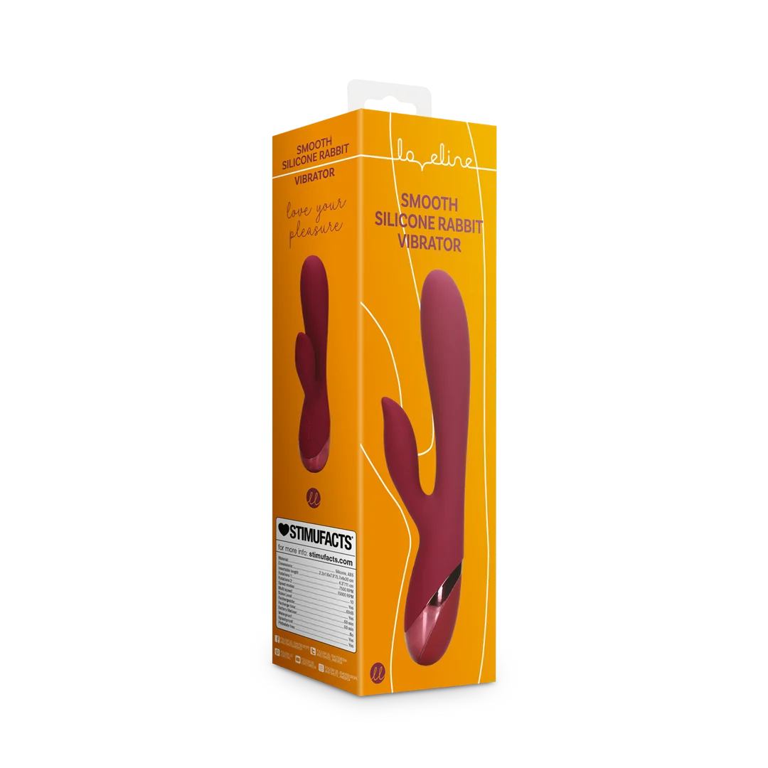 Vibratore rabbit Loveline color ciliegia scuro - immagine 1