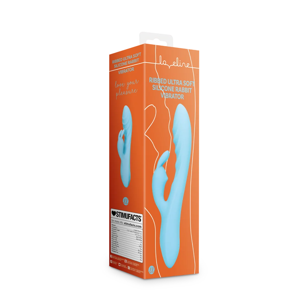 Vibratore rabbit Loveline in silicone rigato - immagine 1