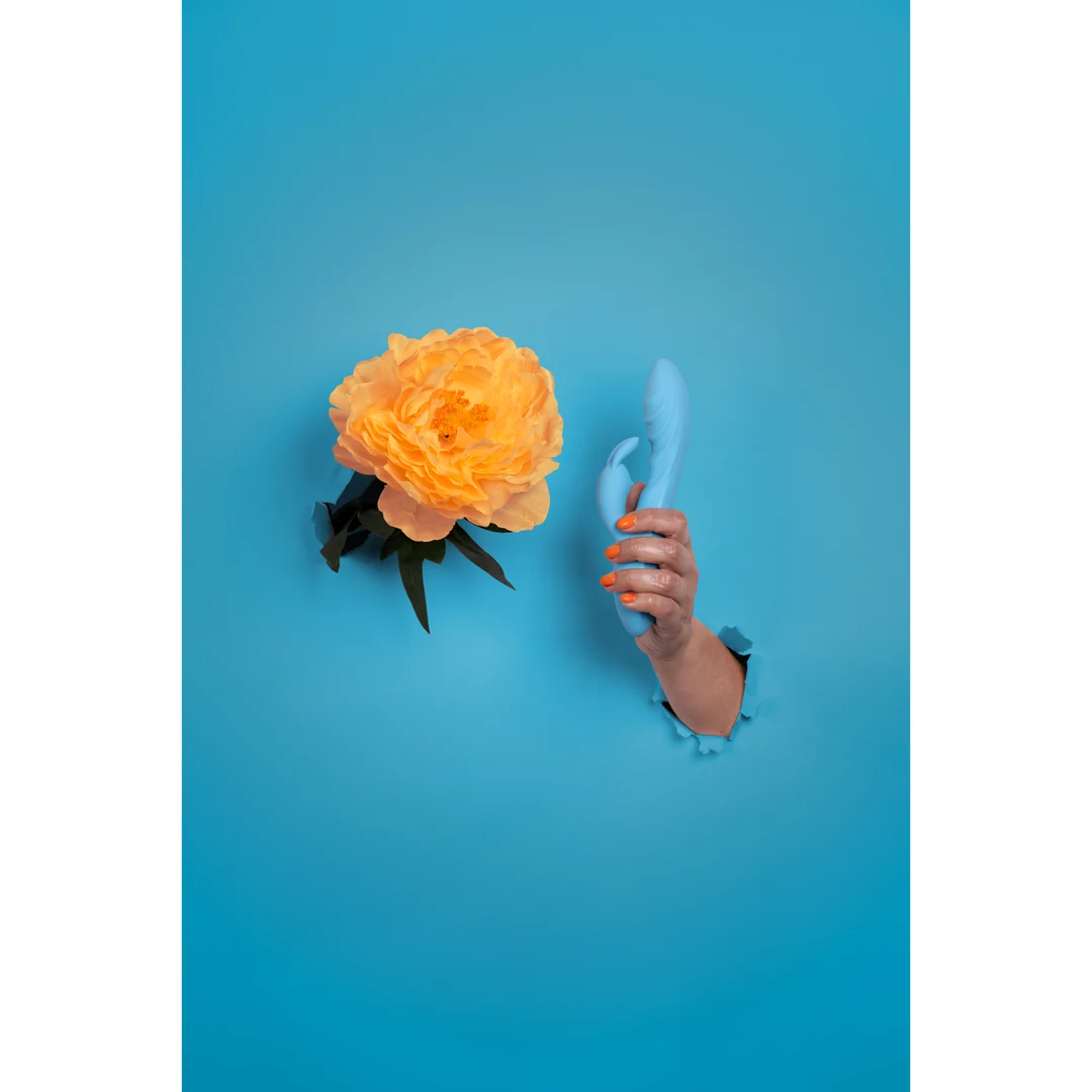 Vibratore rabbit Loveline in silicone rigato - immagine 6