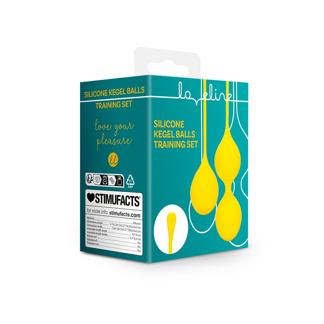 LOVE009YEL-2 Loveline by Shots Set di palline di Kegel in silicone Carambola - immagine 1