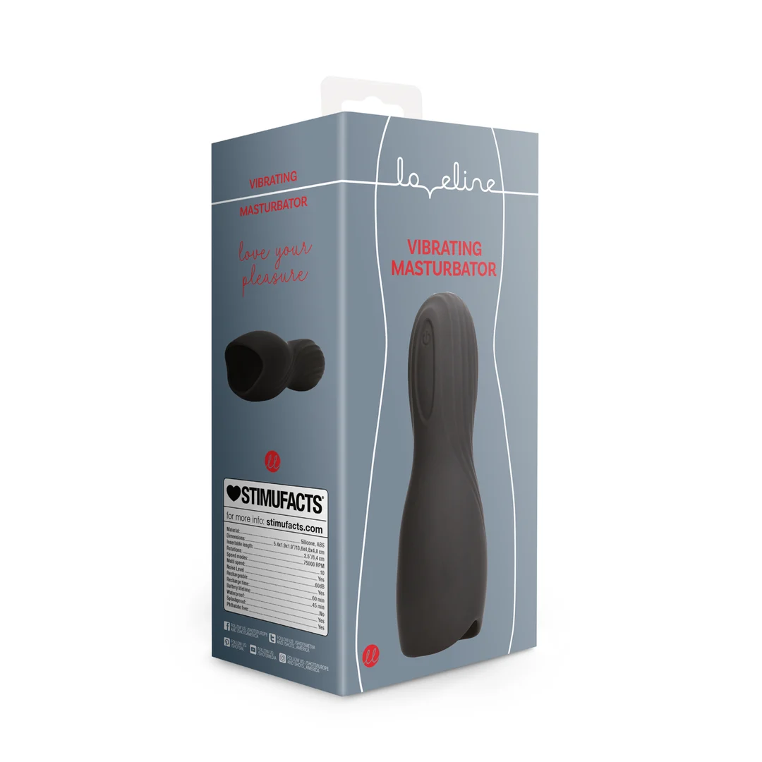 Manicotto masturbatore vibrante Loveline Lakritz Nero