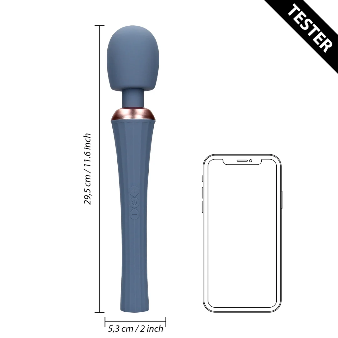 Vibratore wand con impugnatura silenziosa per un controllo confortevole, Blue Nova, Loveline by Shots - immagine 4