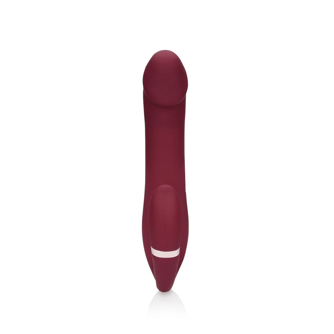 Loveline strap on senza imbracatura vibrante e flessibile Merlot Grape - immagine 4