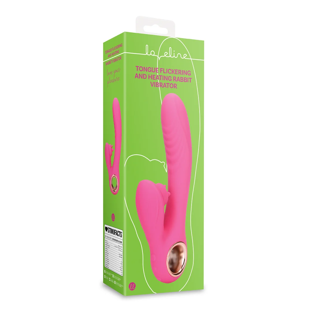 Vibratore rabbit con lingua vibrante e funzione riscaldante – Loveline by Shots Exuberant Pink Loveline by Shots - immagine 7
