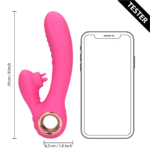 Vibratore rabbit con lingua vibrante e funzione riscaldante – Loveline by Shots Exuberant Pink Loveline by Shots - immagine 5