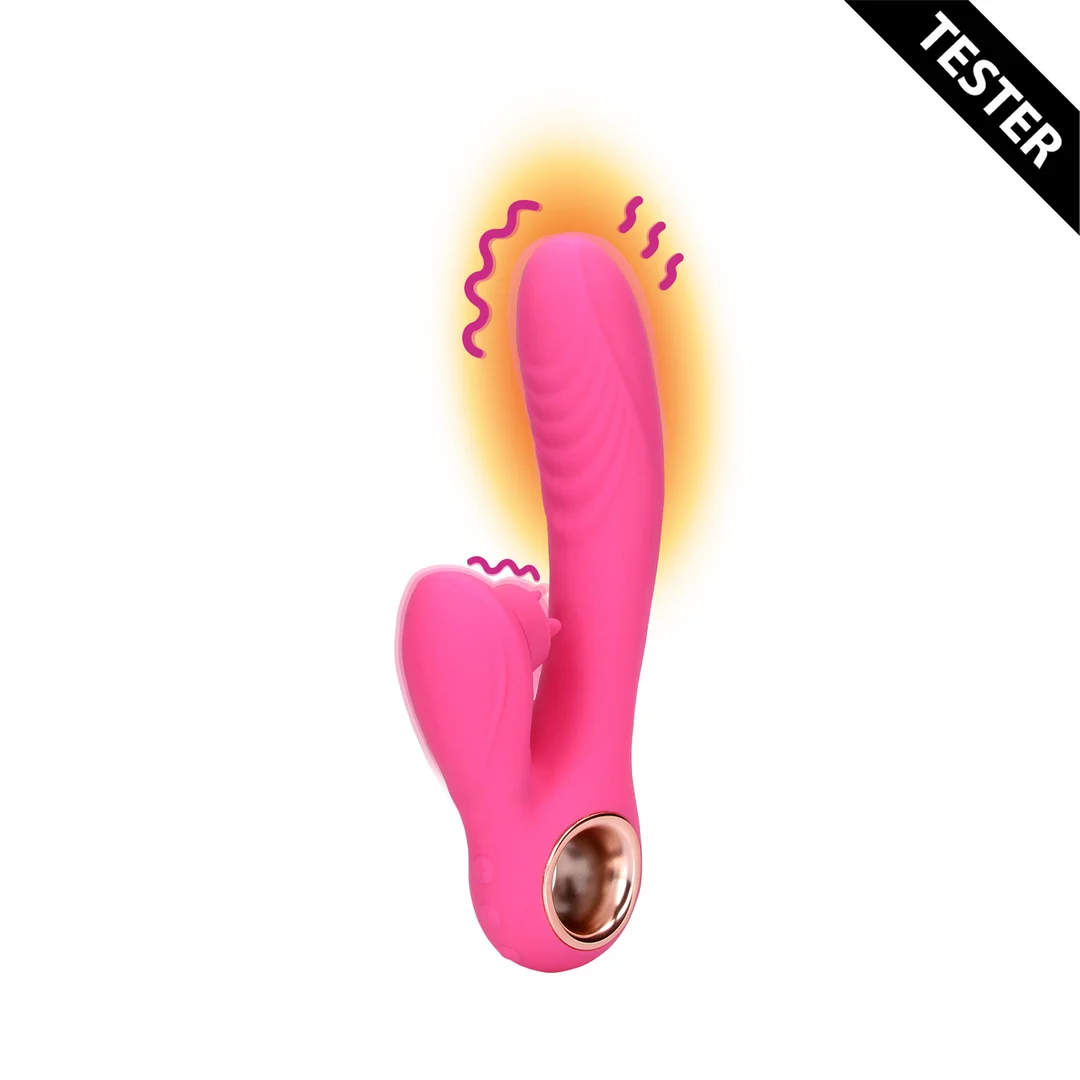 Vibratore rabbit con lingua vibrante e funzione riscaldante – Loveline by Shots Exuberant Pink Loveline by Shots - immagine 6