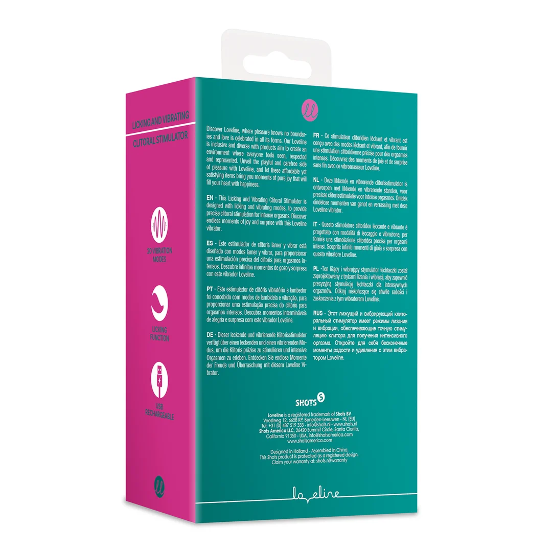 Stimolatore clitorideo leccante e vibrante Loveline - immagine 2