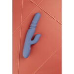 Vibratore rabbit, asta con movimento di spinta e perle rotanti, Loveline by Shots, blu, Loveline by Shots - immagine 11