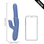 Vibratore rabbit, asta con movimento di spinta e perle rotanti, Loveline by Shots, blu, Loveline by Shots - immagine 4