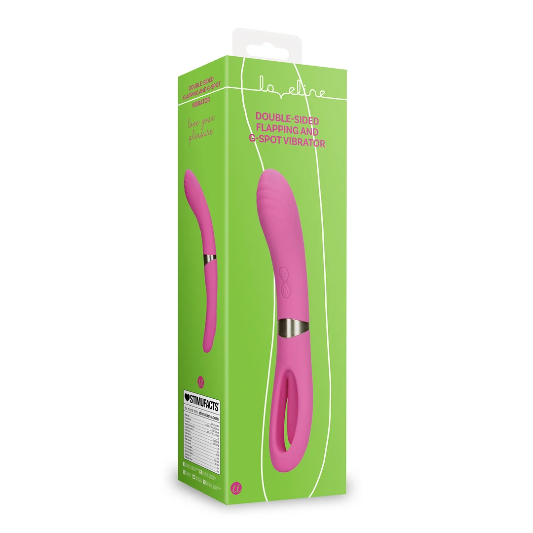 LOVE087PNK-2 Vibratore Loveline a doppia estremità con funzione flutter e punto G, rosa - immagine 1