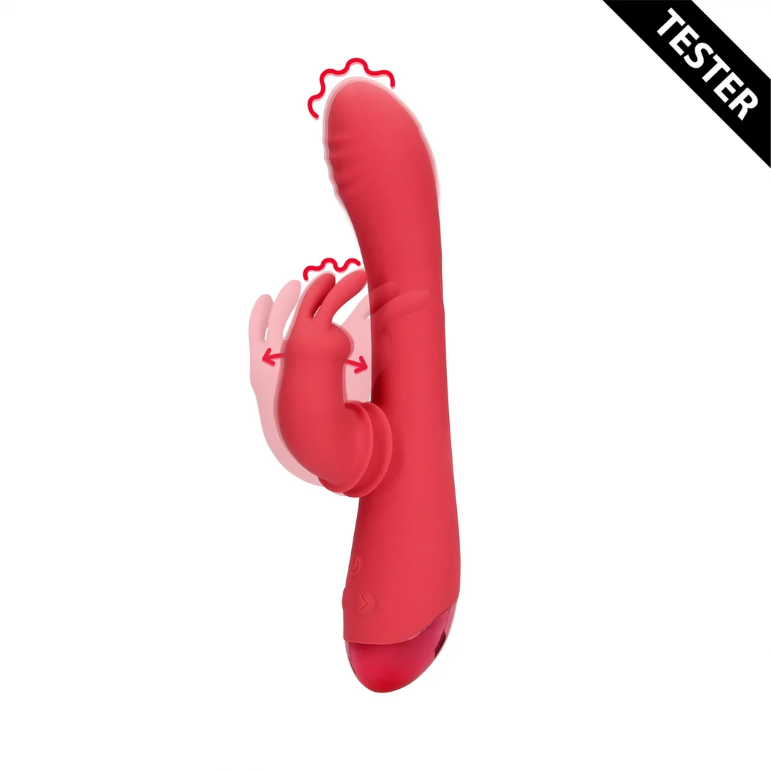 Vibratore rabbit con funzione oscillante – Loveline by Shots Brighto Rosso Loveline by Shots - immagine 6