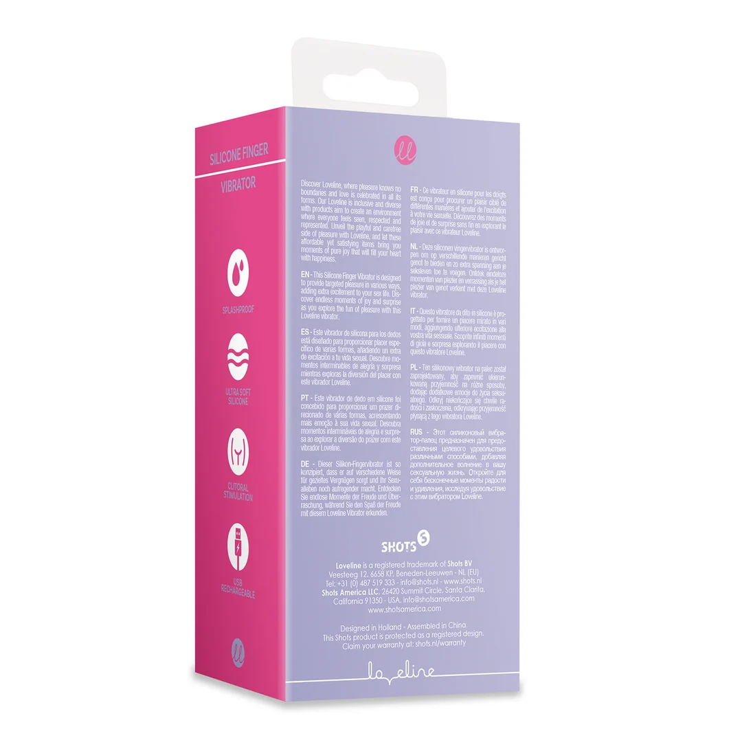 Vibratore da dito Loveline in silicone, color lavanda - immagine 2