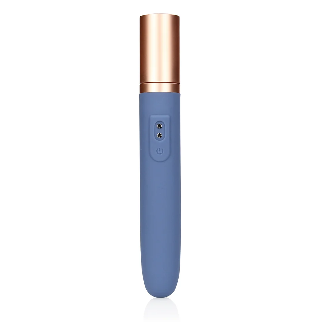 Vibratore da viaggio Loveline Blue Horizon con scomparto per lubrificante - immagine 4