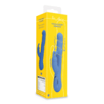 Vibratore rabbit con movimenti oscillanti per clitoride e punto G, Loveline Jetset Blu, Loveline by Shots - immagine 2
