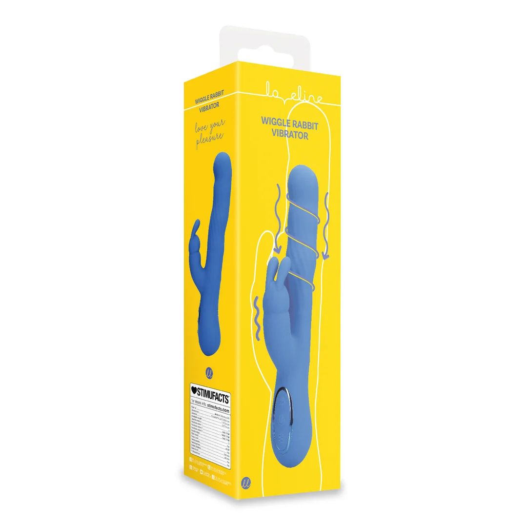 Vibratore rabbit con movimenti oscillanti per clitoride e punto G, Loveline Jetset Blu, Loveline by Shots - immagine 2