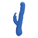 Vibratore rabbit con movimenti oscillanti per clitoride e punto G, Loveline Jetset Blu, Loveline by Shots - immagine 5
