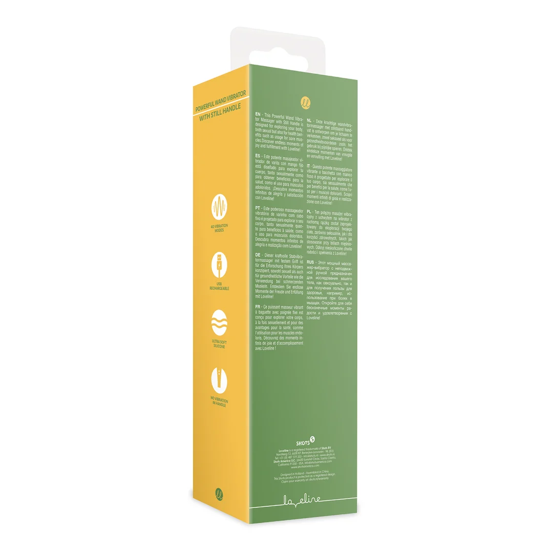 Vibratore a bacchetta, massaggiatore potente con impugnatura silenziosa, Green Mumba (Loveline by Shots) - immagine 8