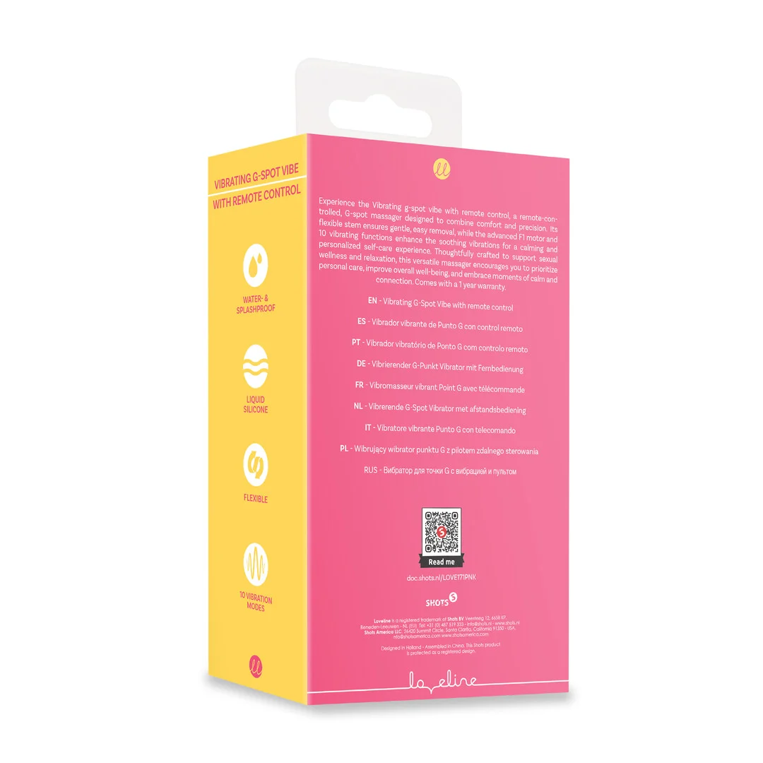 Vibratore per il punto G con telecomando e 10 modalità, Loveline by Shots, rosa - immagine 6