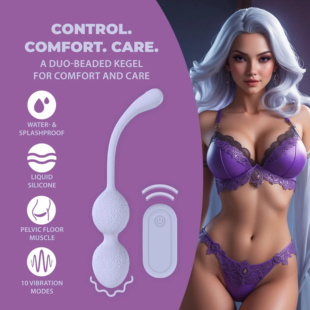 Vibratore anale con 10 modalità, Vibrating Bead Kegel con telecomando, lavanda, tester - immagine 8