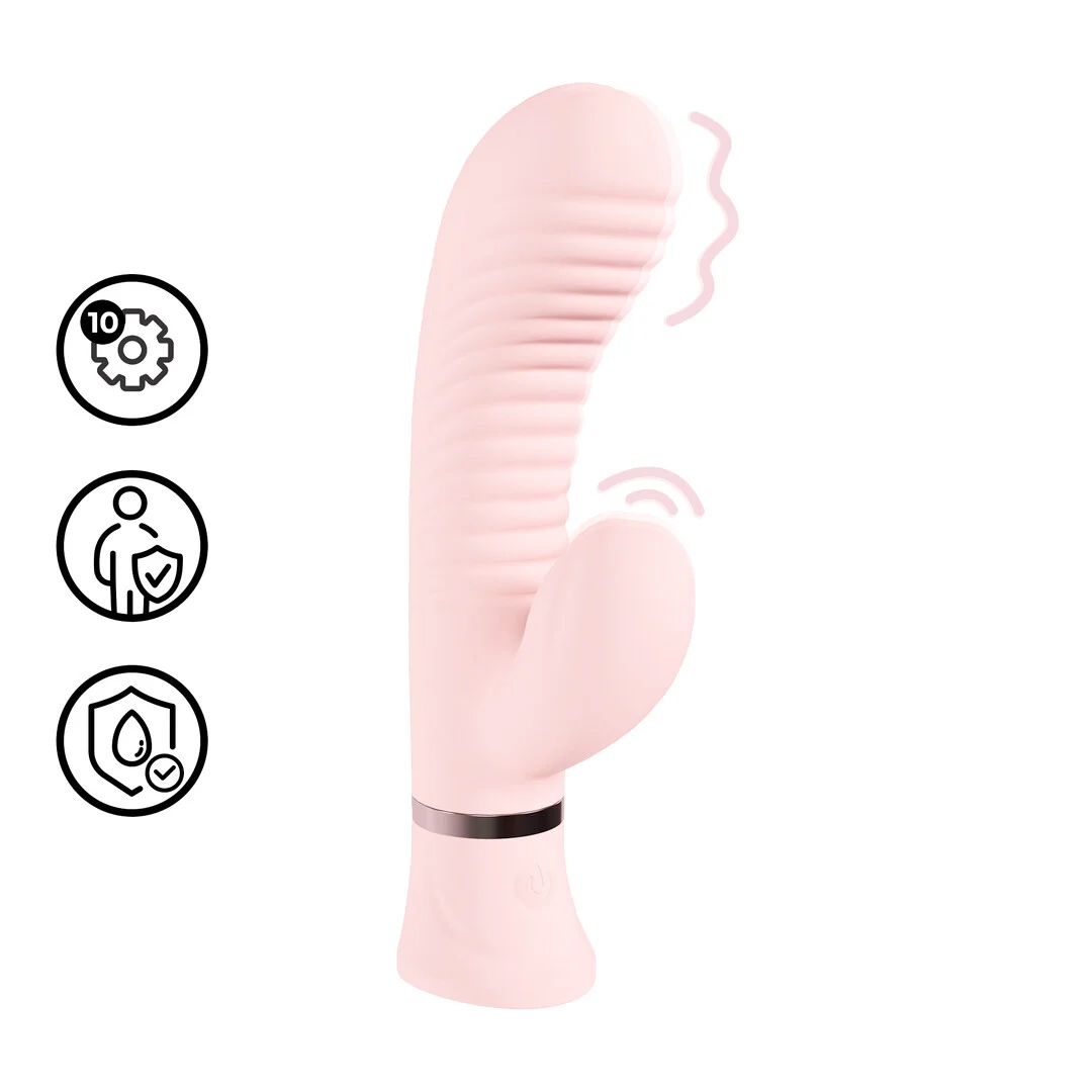 vibratore rabbit a coste per il punto G con 10 modalità – Loveline Rosa Loveline by Shots - immagine 6